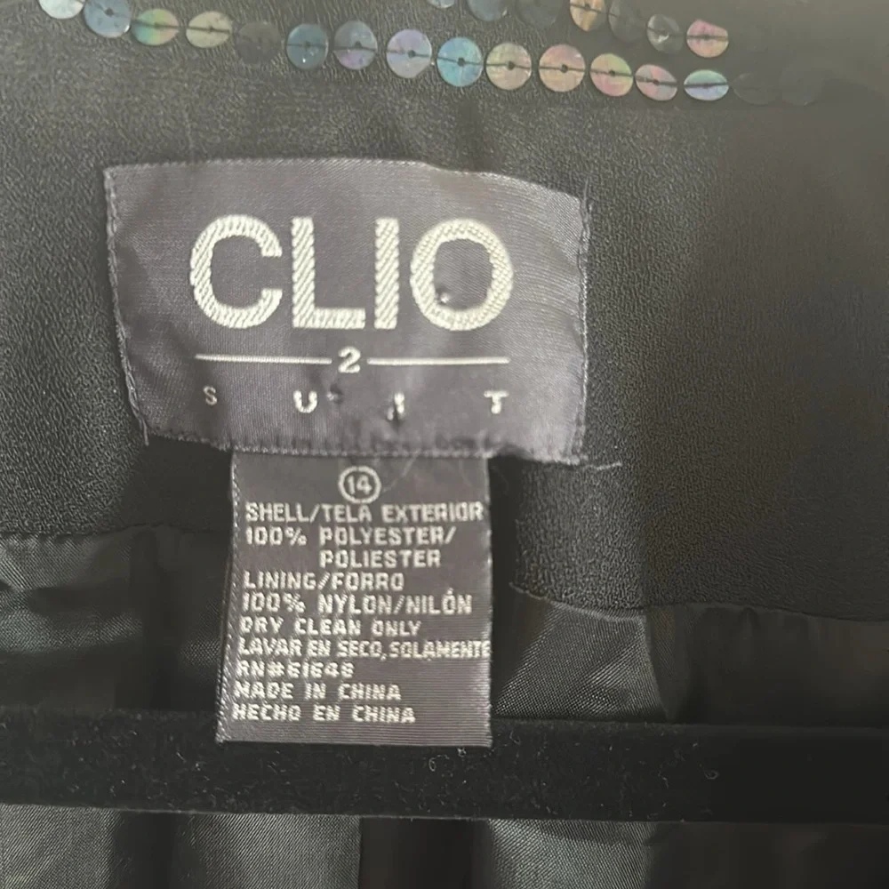 Clio Black Sequin Collar & Cuffs Jacket